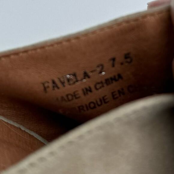 Jeffrey Campbell Favela pointy toe western style stack heeled mule tan/grey - Picture 11 of 11